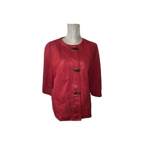 Ruby Rd Red Women's Lightweight Textured Jacket Sz 12